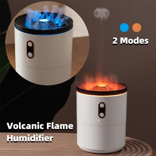 Volcanic Flame Aroma Essential Oil Diffuser - USB Portable Jellyfish Air Humidifier Night Light Lamp Fragrance Humidifier